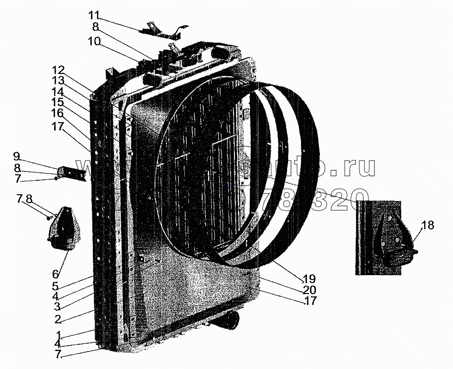 Радиатор с кожухом на МАЗ-533608, МАЗ-630308